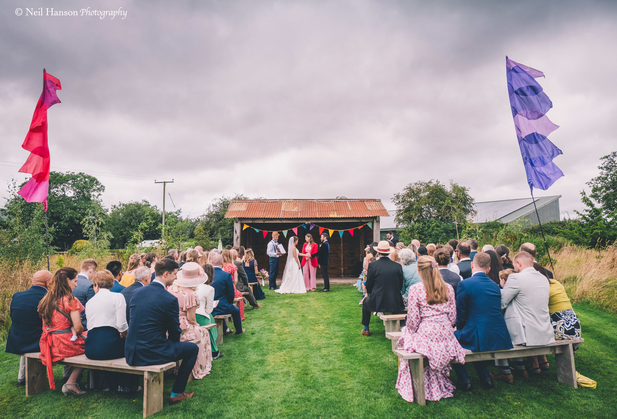 Wed Shed wedding at Oxleaze Barn