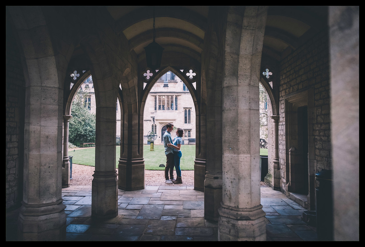 Couple engament portraits at St Cross College Oxford