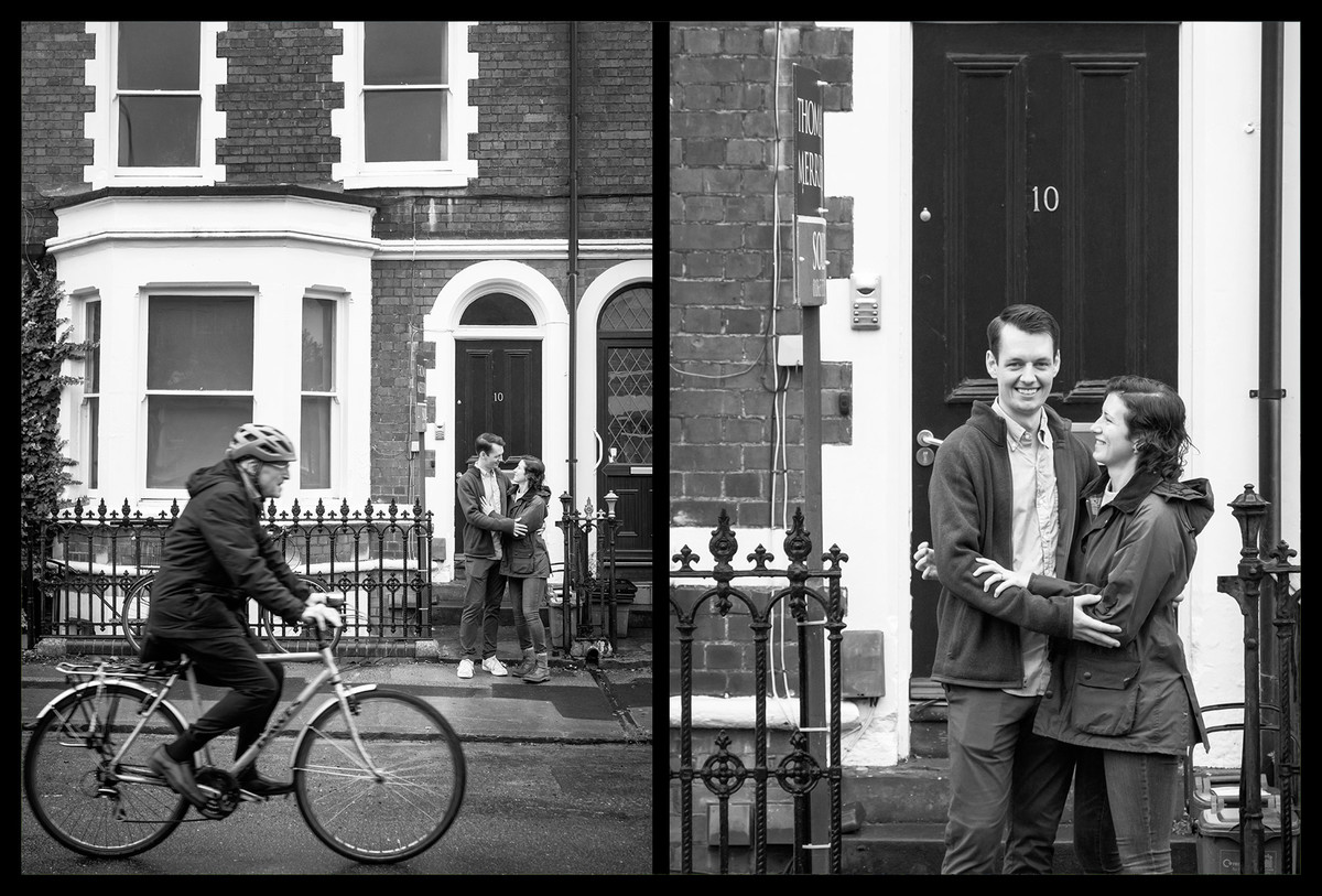 Couple revisiting their old student accommodation in Jericho Oxford