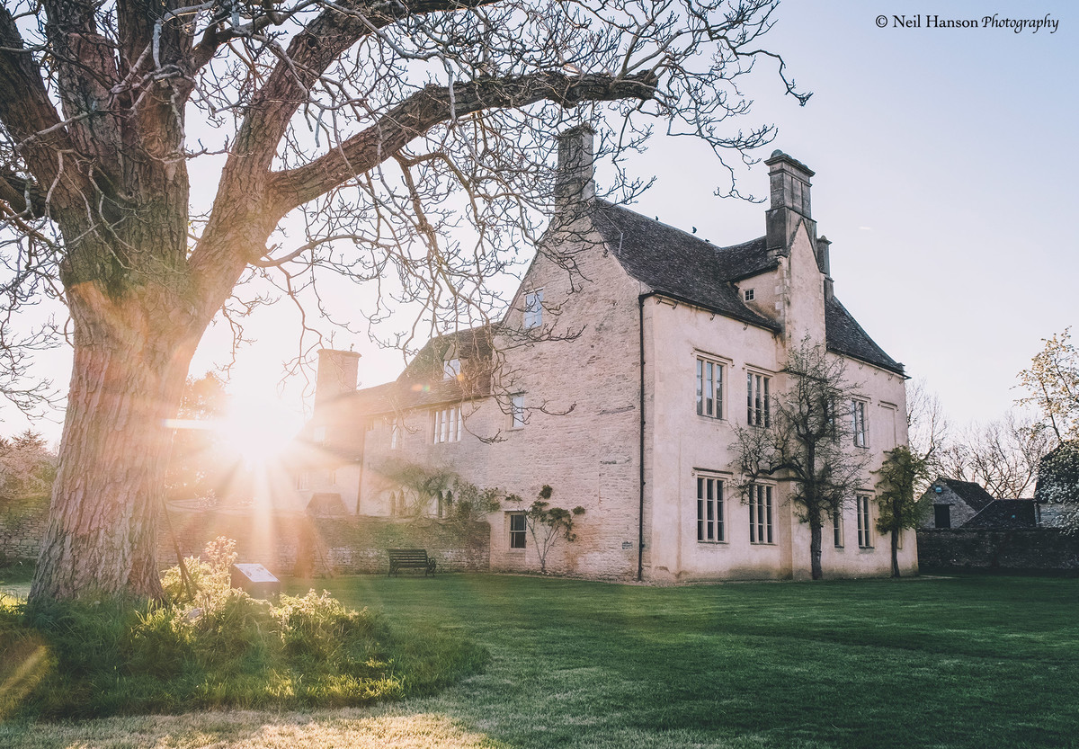 Cogges Manor Farm Wedding Venue at Sunset